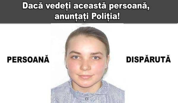 Adolescentă de 15 ani dată dispărută după ce a plecat la școală și nu a mai revenit la domiciliu