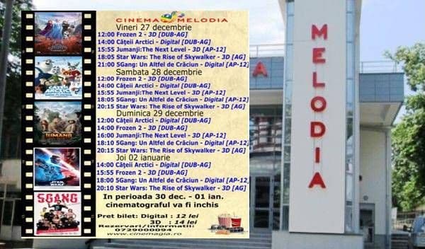 Vezi ce filme vor rula la Cinema „MELODIA” Dorohoi, în săptămâna 27 decembrie 2019 – 2 ianuarie 2020 – FOTO