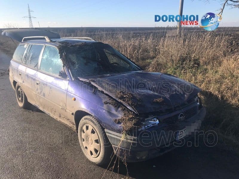 Accident! Un șofer beat s-a răsturnat cu mașina pe drumul dintre Dumeni și Havârna - FOTO