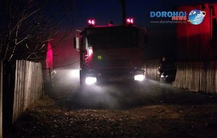 Incendiu la Brăești! Intervenție a pompierilor dorohoieni în prima zi de Crăciun