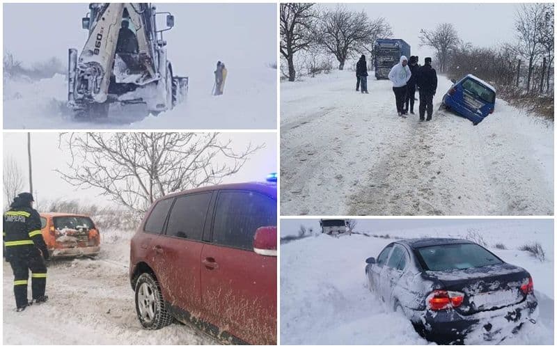 Iarna a cuprins județul Botoșani! Zăpadă, vânt, drumuri închise și accidente înregistrate în ultimile 24 de ore - FOTO