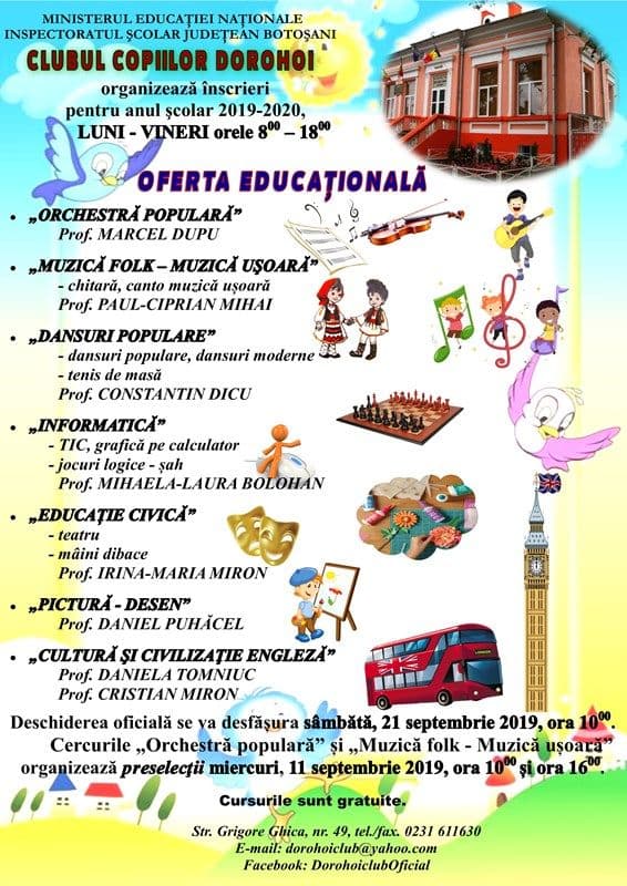 ANUNT inscrieri 2019-2020