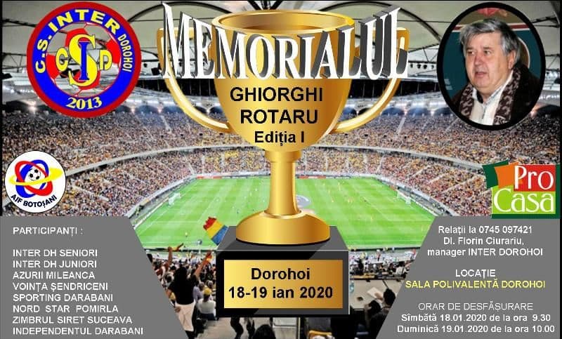 Memorialul de fotbal „GHIORGHI ROTARU” organizat la Dorohoi