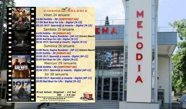 Vezi ce filme vor rula la Cinema „MELODIA” Dorohoi, în săptămâna 24 – 30 ianuarie – FOTO