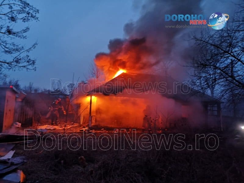 Incendiu la Dorohoi! O casă a fost cuprinsă de flăcări – VIDEO / FOTO