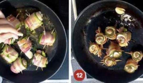Rulouri din piept de pui cu bacon și cârnăciori