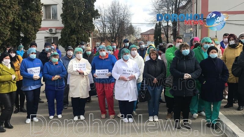 Protest la Spitalul Dorohoi! Cadrele medicale refuză transformarea unității în spital COVID-19 - FOTO