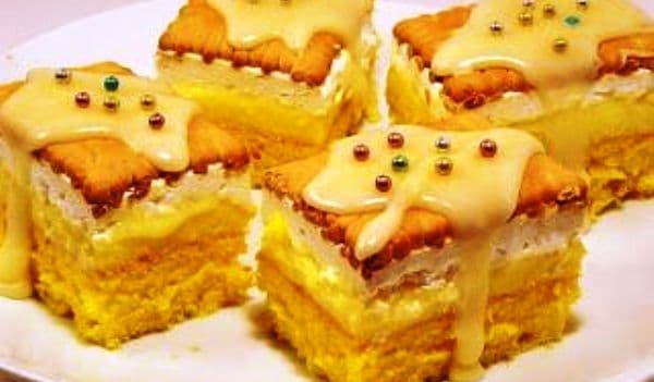 Prăjitură cu unt și biscuiți