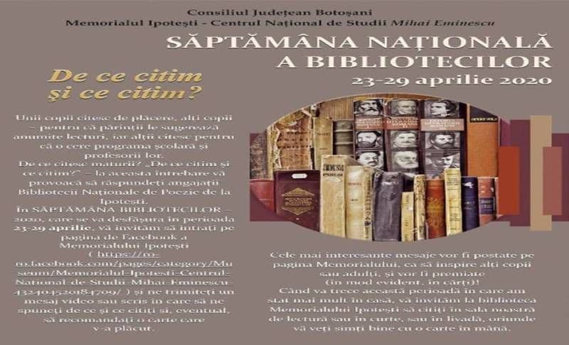 Provocare culturală în Săptămâna bibliotecilor - De ce citim şi ce citim? 
