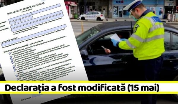 Alertă! Declarația pe proprie răspundere a fost modificată în această după-amiază