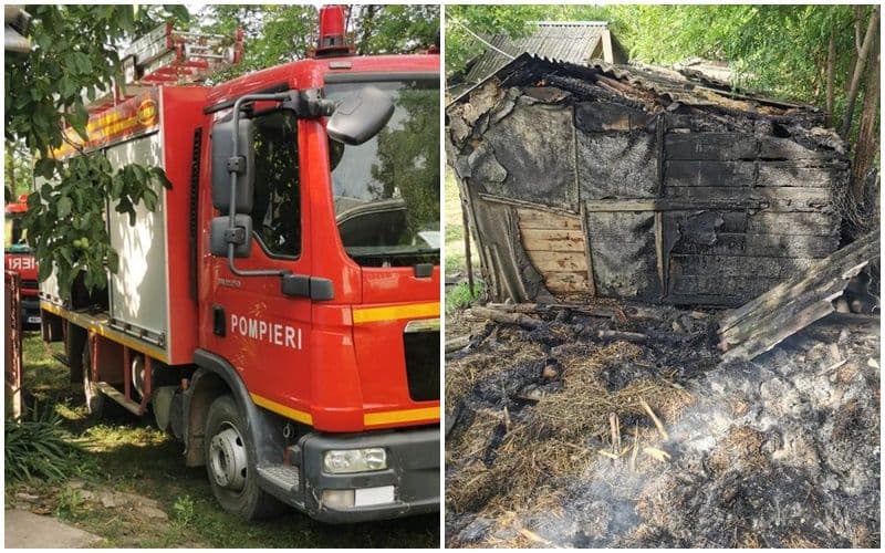 Neatenția costă. A vrut să își curățe grădina dar și-a incendiat adăpostul de animale - FOTO