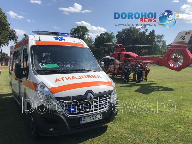 Bărbat din Suharău preluat de urgență de elicopterul SMURD de la Dorohoi - FOTO