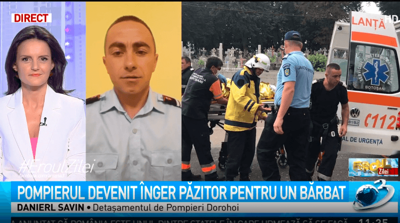 Eroul Zilei: Pompierul din Dorohoi care a salvat un bărbat căzut într-o fântână, invitat la Antena 3