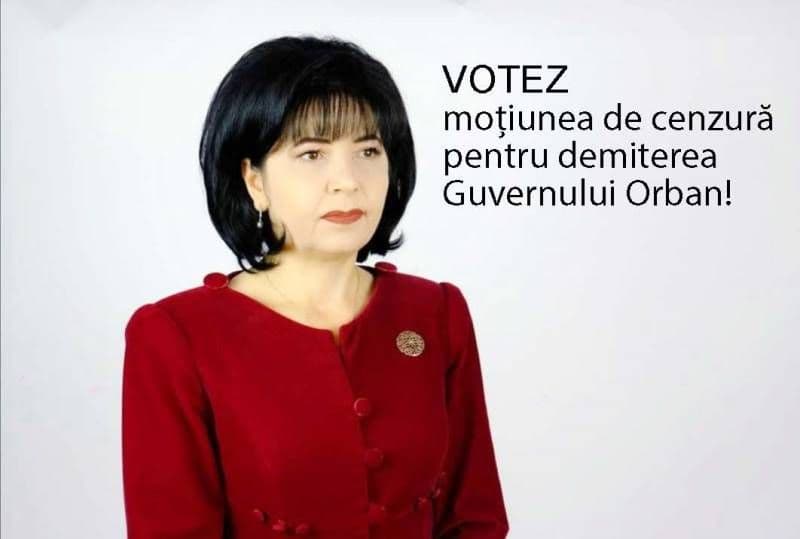 Doina Federovici: Votez moțiunea de cenzură pentru demiterea Guvernului Orban care a batjocorit în ultimul hal copiii, vârstnicii medicii și profesori