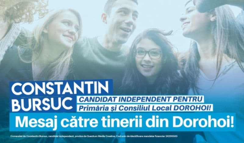 Bursuc Constantin, candidat independent: Mesaj către tinerii din Dorohoi!