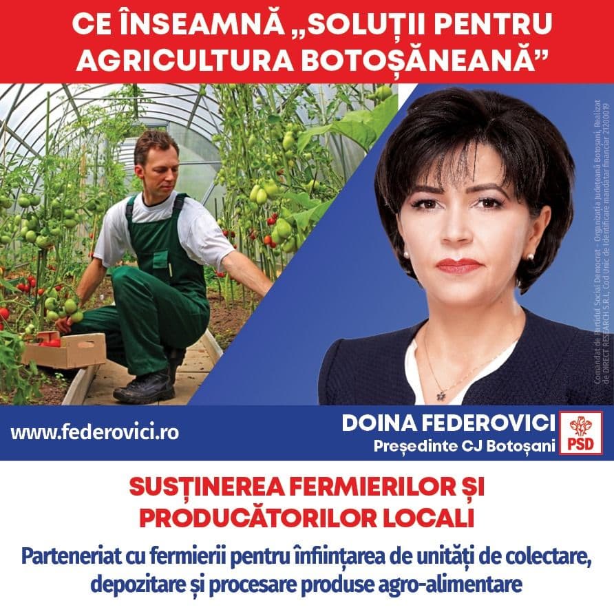 Doina Federovici: „La Consiliul Județean voi fi principalul partener al fermierilor botoșăneni”