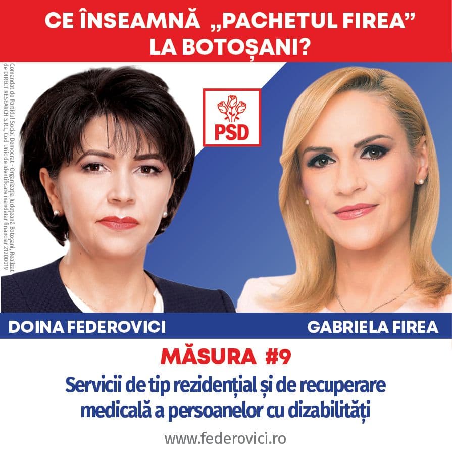 Doina Federovici: „Persoanele vârstnice și botoșănenii cu dizabilități vor beneficia de sprijinul necondiționat al Consiliului Județean în mandatul me