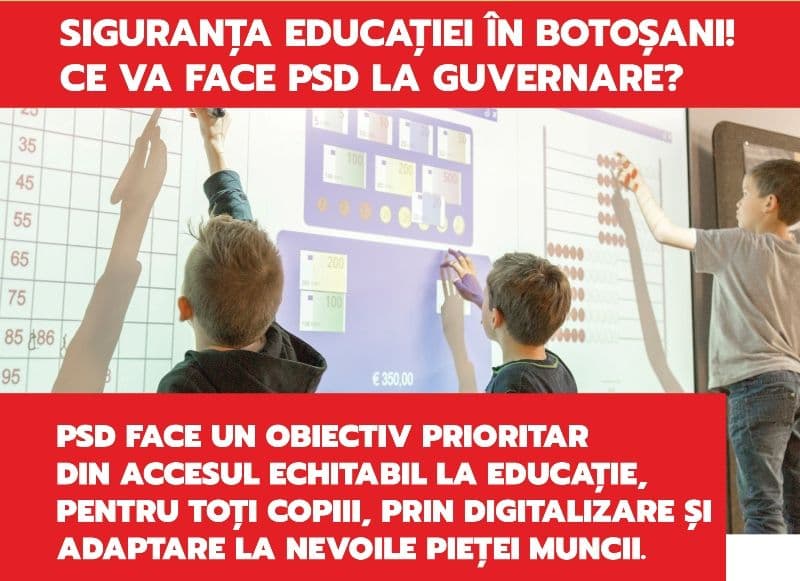 PNL a blocat accesul la educație pentru 45.000 de elevi, la fel cum a blocat dublarea alocațiilor a 80.000 de copii din Botoșani și majorarea salariil