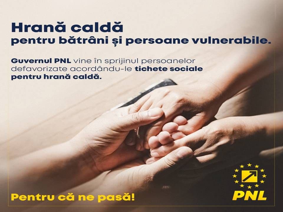 Măsuri concrete PNL: MESE CALDE pentru bătrânii noștri și pentru persoanele aflate în dificultate financiară!