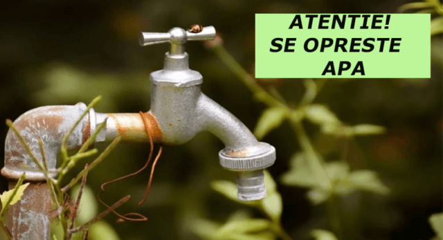 Atenție se oprește apa, pe mai multe străzi din Dorohoi, pentru remedierea unei avarii