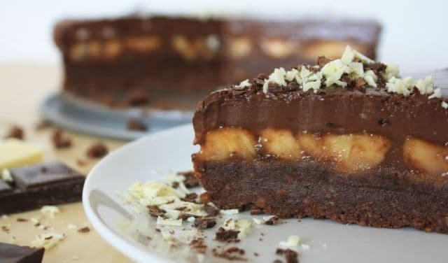 Tort de ciocolată și banane fără coacere