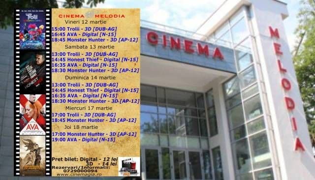 Vezi ce filme vor rula la Cinema „MELODIA” Dorohoi, în săptămâna 12 – 18 martie – FOTO