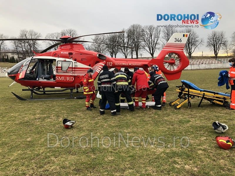 Bărbat de 55 de ani preluat de urgență de la Dorohoi de elicopterul SMURD - FOTO