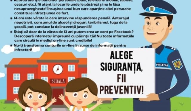 Poliţiştii botoşăneni alături de elevi în Săptămâna Altfel