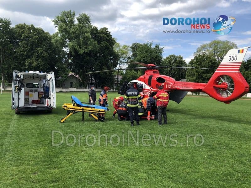 Bărbat din Cordăreni preluat de urgență de elicopterul SMURD de la Dorohoi – FOTO