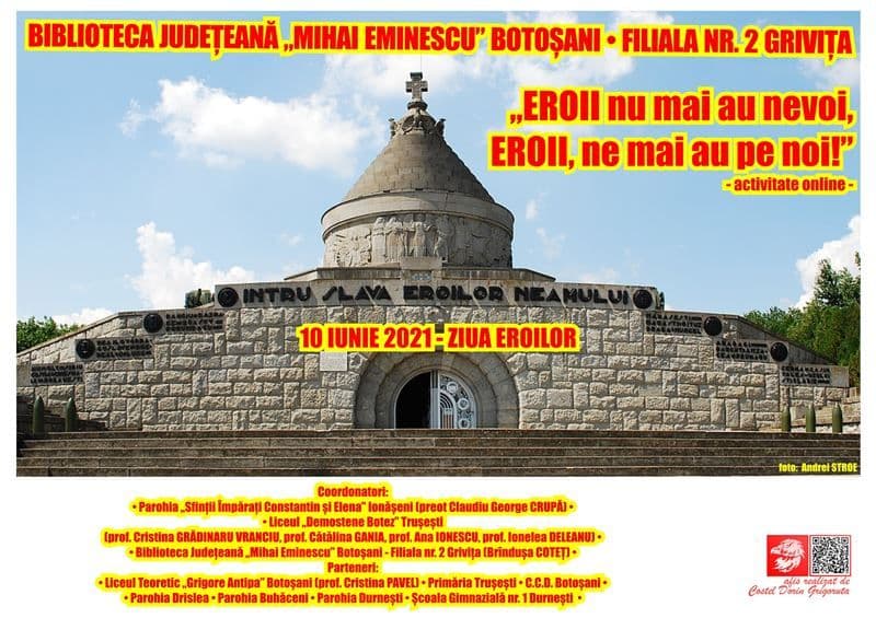 Manifestare dedicată Zilei Eroilor, la Biblioteca „Mihai Eminescu” Botoșani