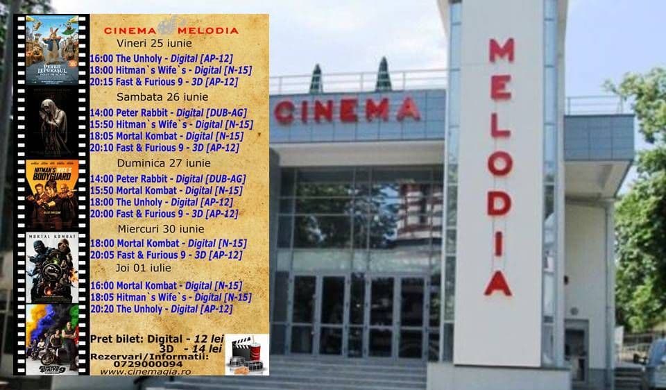 Vezi ce filme vor rula la Cinema „MELODIA” Dorohoi, în săptămâna 25 iunie – 1 iulie – FOTO