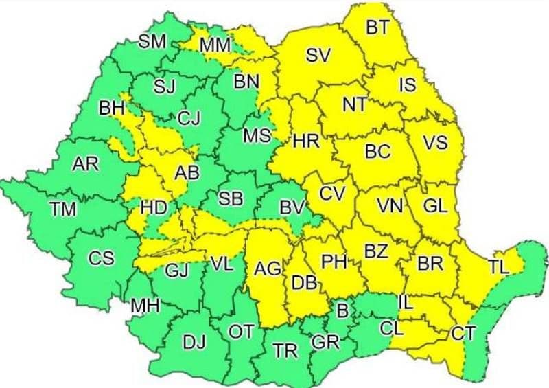 Vreme extremă în România! S-a emis Cod galben de caniculă şi vijelii