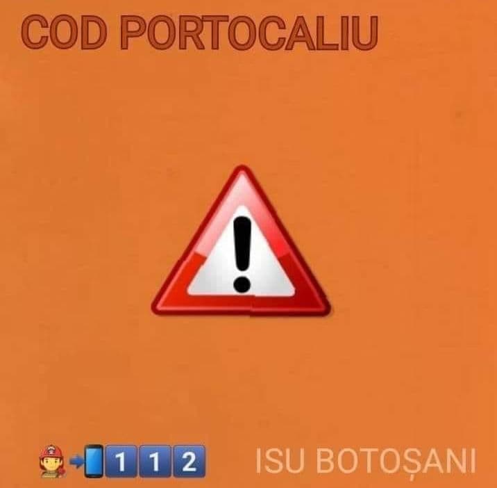 Meteorologii au emis COD PORTOCALIU de furtună pentru județul Botoșani