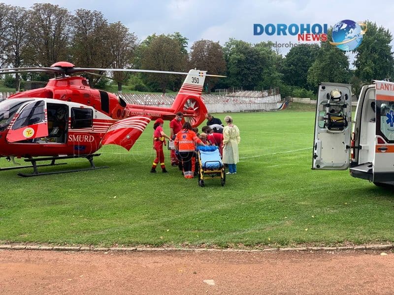 Elicopter SMURD solicitat la Dorohoi pentru un bărbat care a suferit un infarct miocardic - FOTO