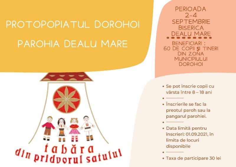 A treia ediția a „Taberei din pridvorul satului” găzduită de Parohia Dealu Mare