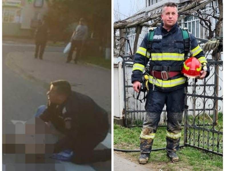 Un pompier din Dorohoi felicitat pentru intervenția promptă la un accident rutier - FOTO