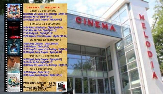 Vezi ce filme vor rula la Cinema „MELODIA” Dorohoi, în săptămâna 10 - 16 septembrie – FOTO