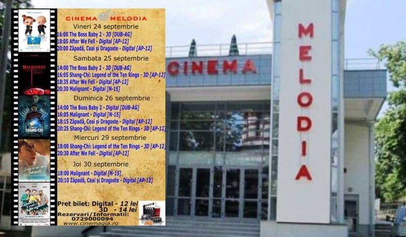 Vezi ce filme vor rula la Cinema „MELODIA” Dorohoi, în săptămâna 24 - 30 septembrie – FOTO