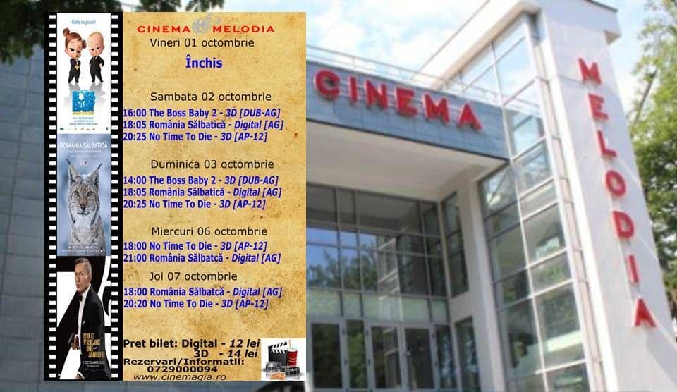 Vezi ce filme vor rula la Cinema „MELODIA” Dorohoi, în săptămâna 1 – 7 octombrie – FOTO