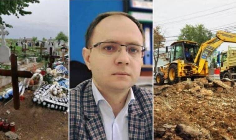 Primăria Botoşani a închiriat un excavator pentru gropile morţilor de COVID