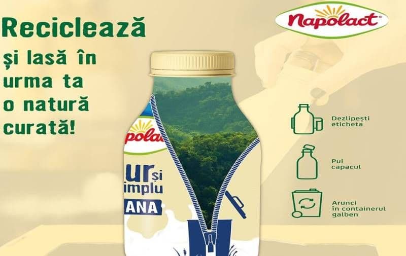 Napolact își schimbă ambalajul pentru a fi mai prietenos cu mediul