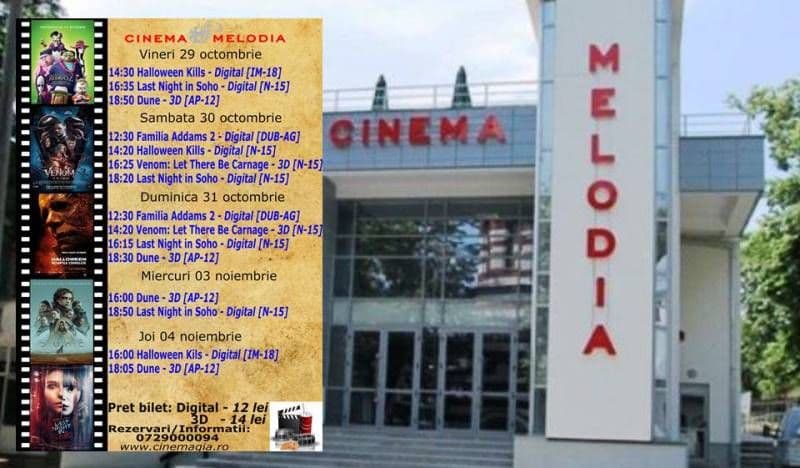 Vezi ce filme vor rula la Cinema „MELODIA” Dorohoi, în săptămâna 29 octombrie – 4 noiembrie – FOTO
