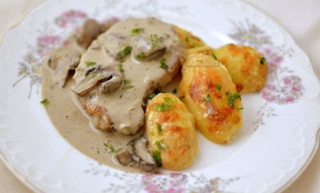 Cotlet de porc cu ciuperci