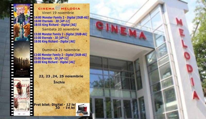 Vezi ce filme vor rula la Cinema „MELODIA” Dorohoi, în săptămâna 19 – 25 noiembrie – FOTO