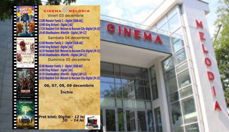 Vezi ce filme vor rula la Cinema „MELODIA” Dorohoi, în săptămâna 3 - 9 decembrie – FOTO