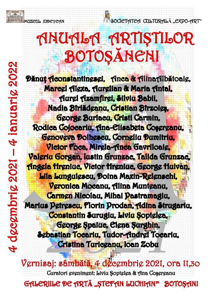 Muzeul Judeţean Botoşani – Secția de Artă Plastică și Etnografie  vă invită la Anuala artiștilor botoșăneni