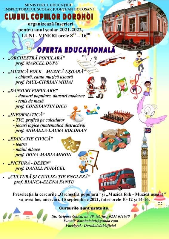 ANUNT inscrieri 2021-2022