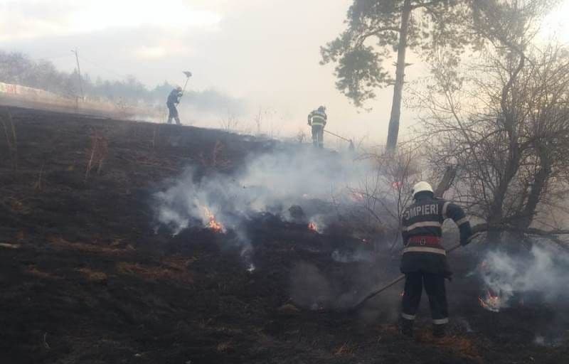 Se înmulțesc incendiile de vegetație în județul Botoșani. Pompierii sunt în alertă!
