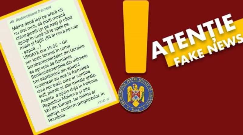 ISU Botoșani atenționează cetățenii referitor la anunțuri FAKE NEWS. Vă rugăm să nu distribuiți astfel de mesaje!
