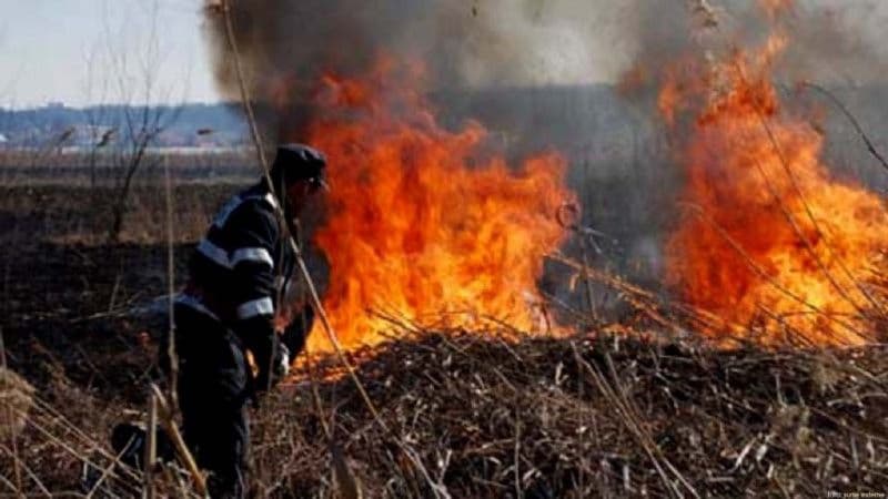 20 de incendii de vegetație uscată în județ în ultimele ore. Pompierii avertizează!